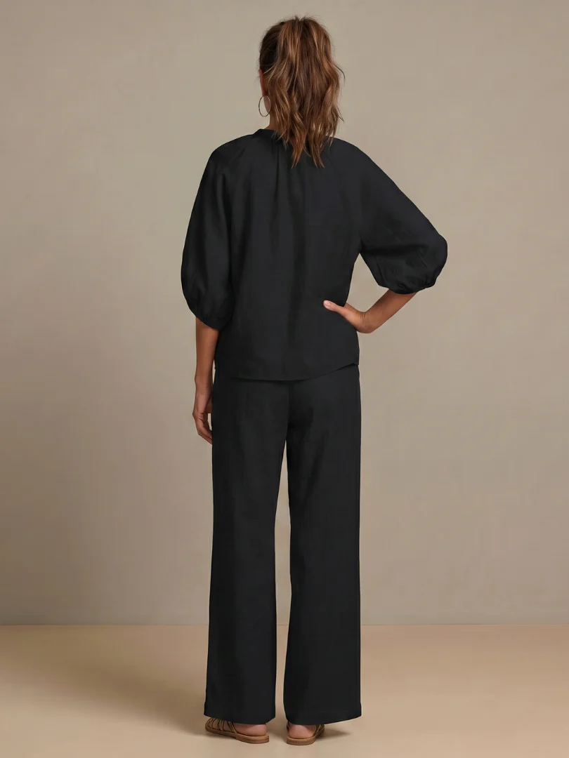 Sharina - Set Composto Da Camicetta Con Zip E Pantaloni a Gamba Larga - Image 15