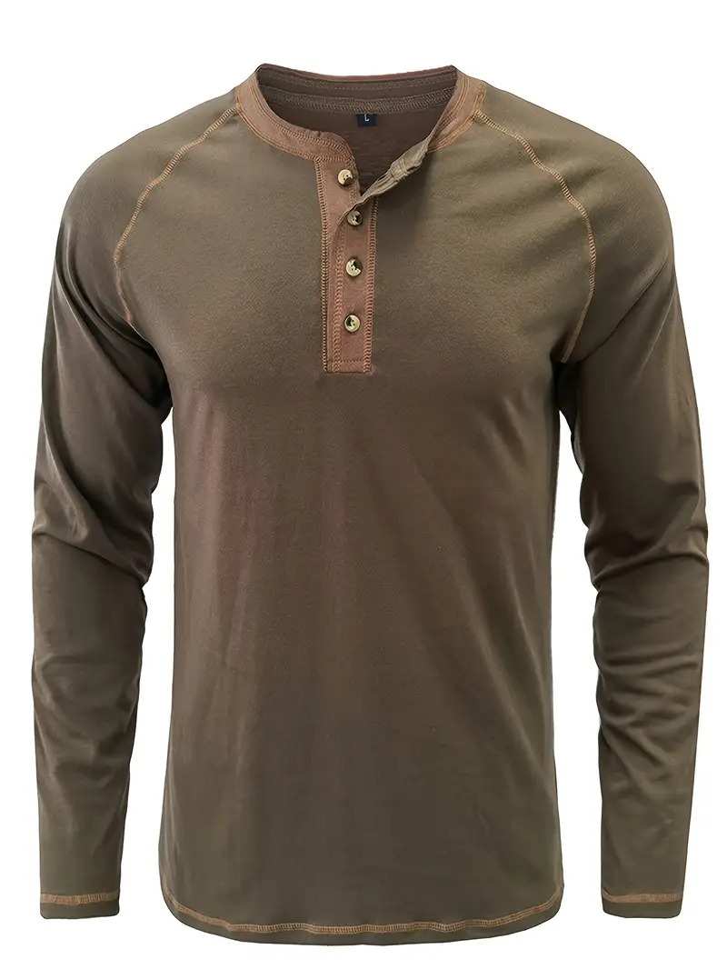 Sharma - Camicia Henley a Maniche Lunghe Con Collo Rotondo - Image 11