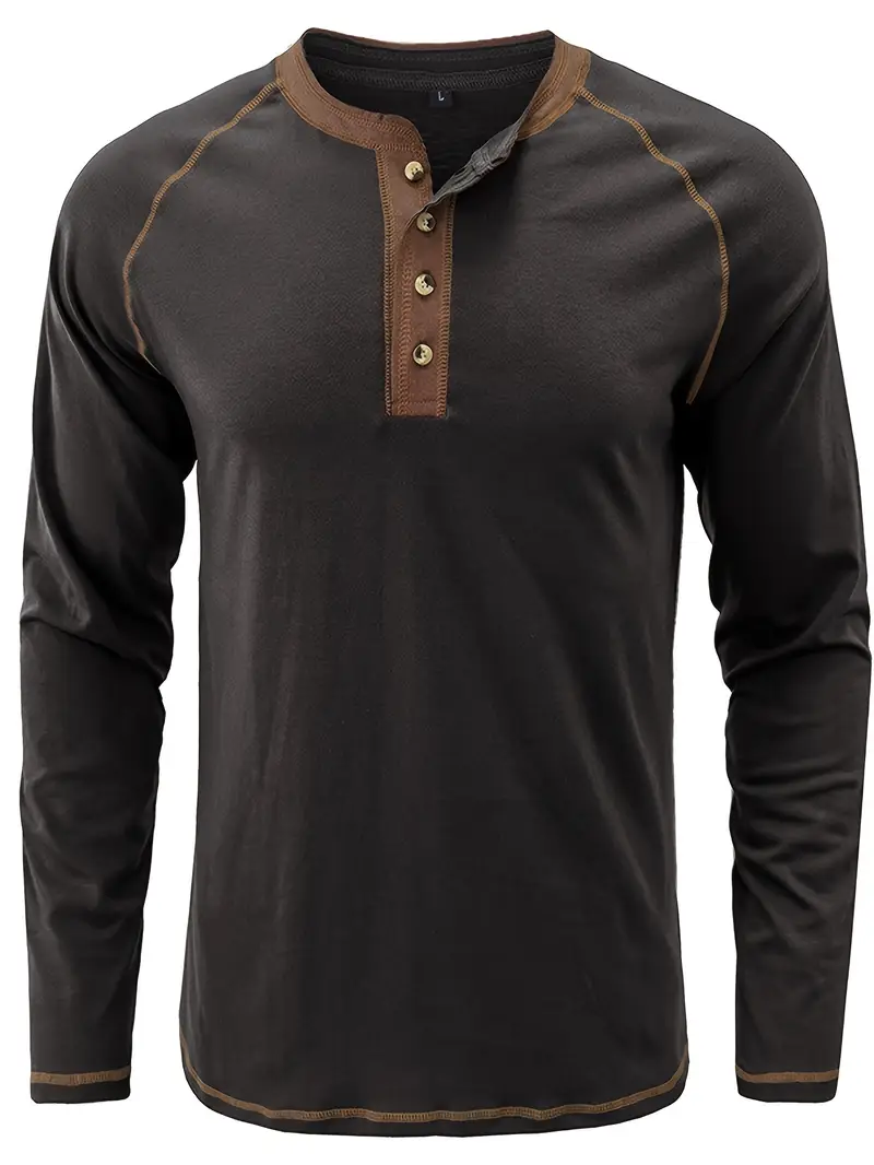 Sharma - Camicia Henley a Maniche Lunghe Con Collo Rotondo - Image 12