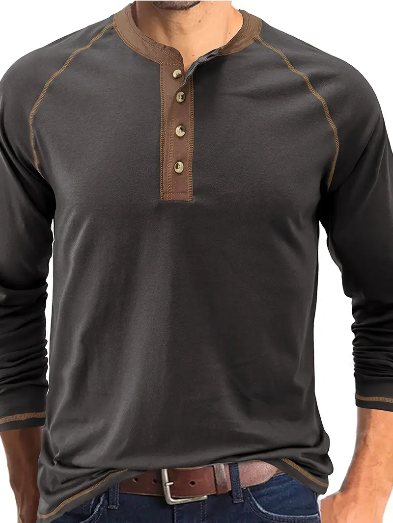 Sharma - Camicia Henley a Maniche Lunghe Con Collo Rotondo - Image 6