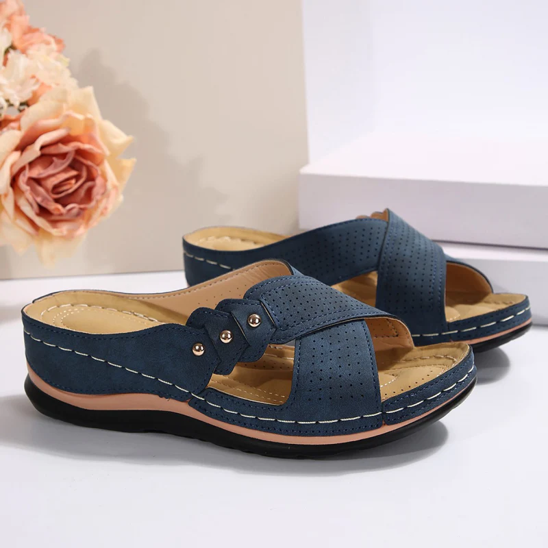Shawen - Sandali con Zeppa e Cinturini Incrociati in Stile Casual - Image 3