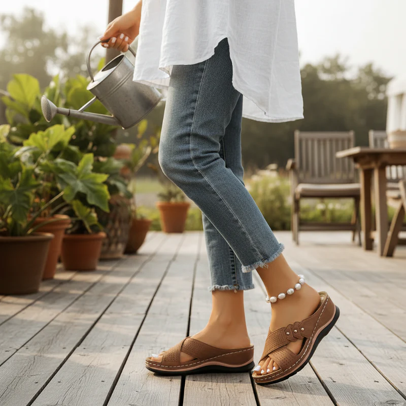 Shawen - Sandali con Zeppa e Cinturini Incrociati in Stile Casual - Image 6