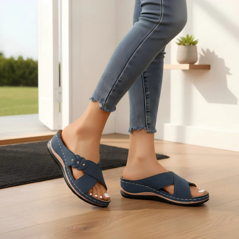 Shawen - Sandali con Zeppa e Cinturini Incrociati in Stile Casual - Image 8