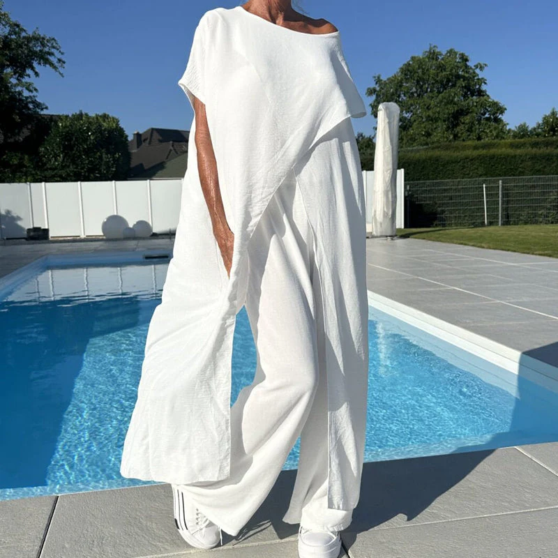 Shelagh - Inizio Pagina Con Spalle Scoperte e Pantaloni Settati - Image 5