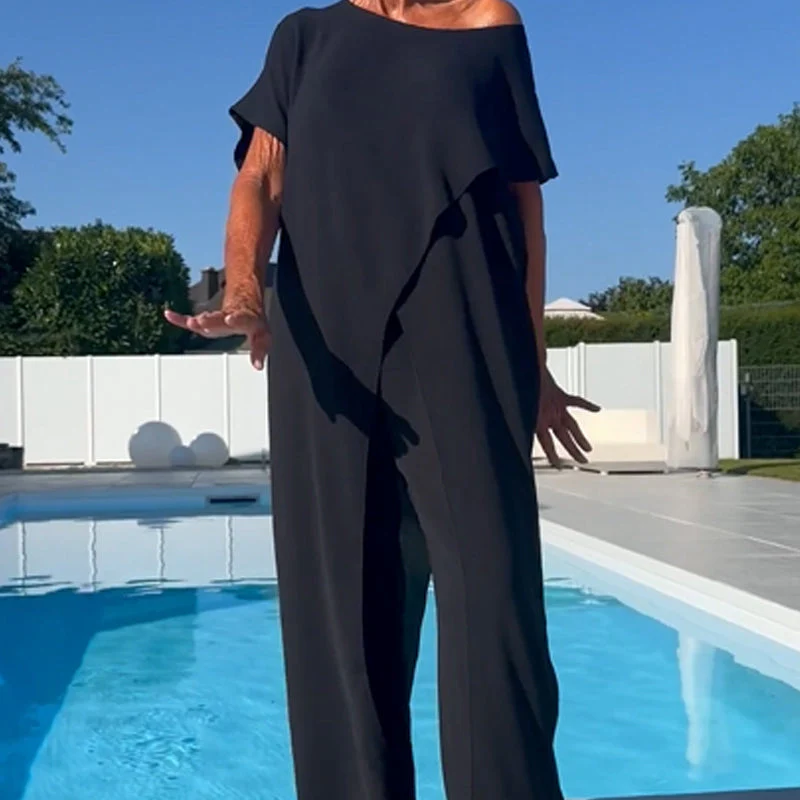 Shelagh - Inizio Pagina Con Spalle Scoperte e Pantaloni Settati - Image 6