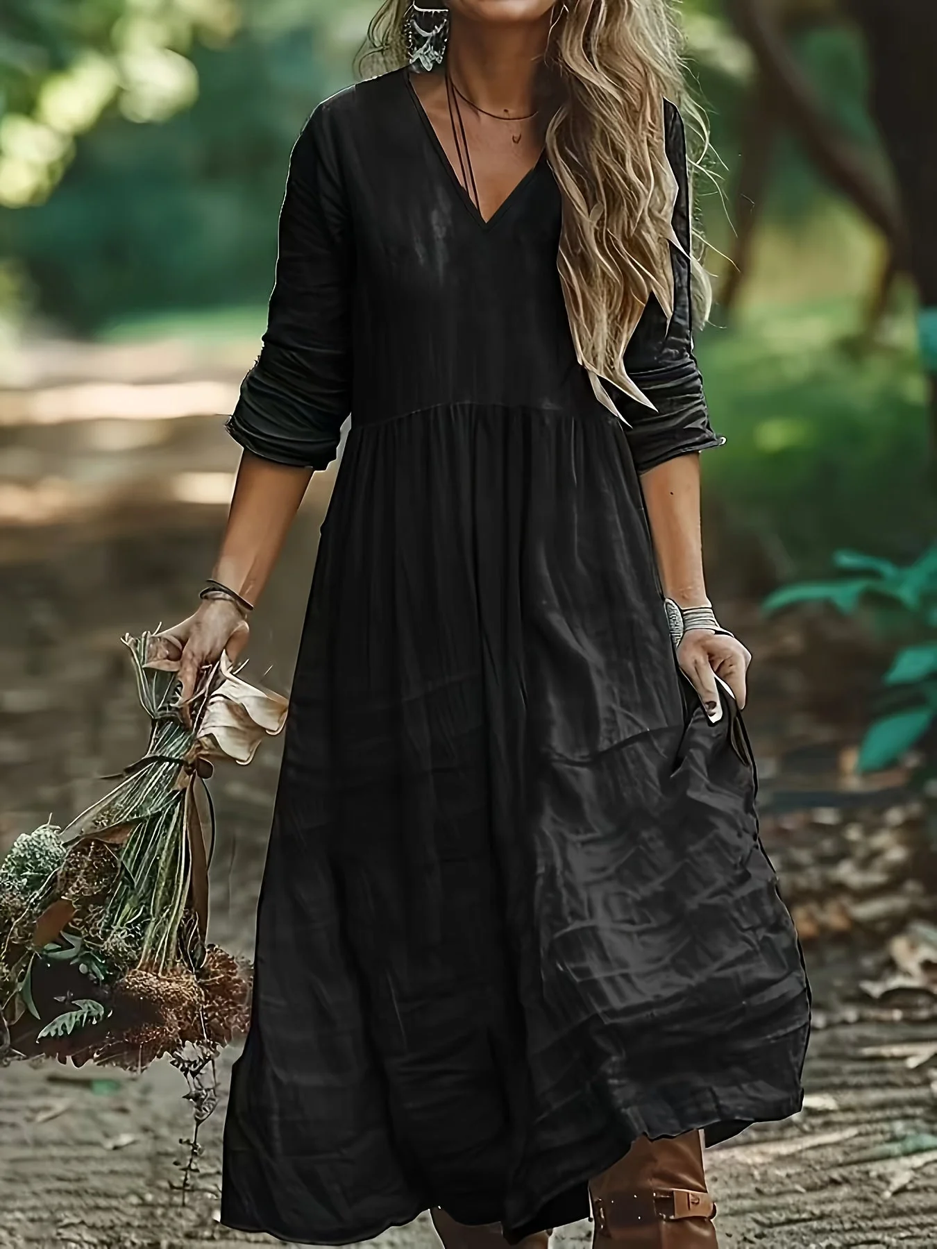 Shirron - Abito Lungo Alla Moda Con Scollo a V - Image 2