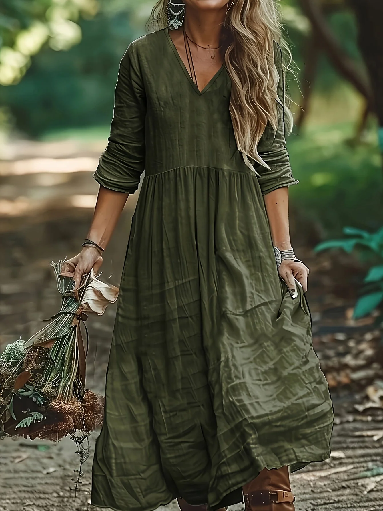 Shirron - Abito Lungo Alla Moda Con Scollo a V - Image 3