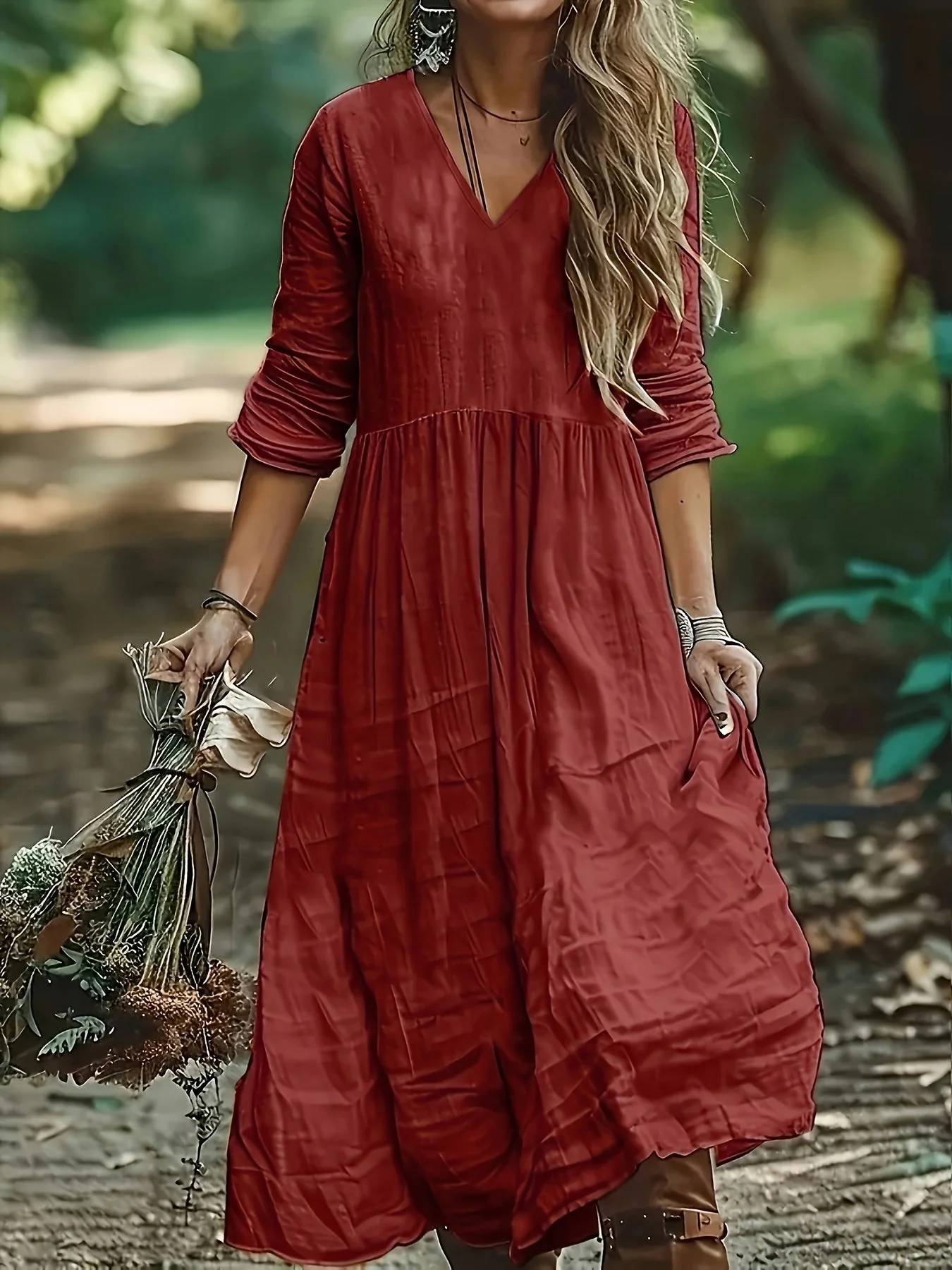 Shirron - Abito Lungo Alla Moda Con Scollo a V - Image 7