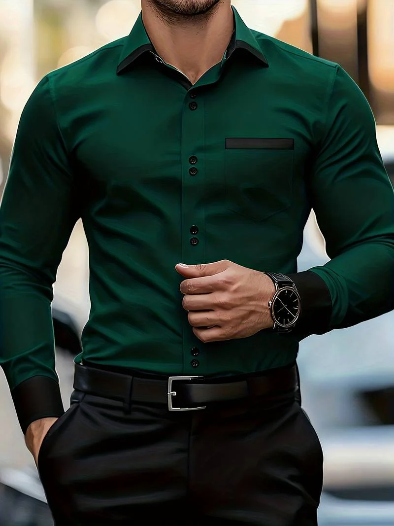 Shoval - Elegante Camicia a Maniche Lunghe Con Bottoni - Image 3