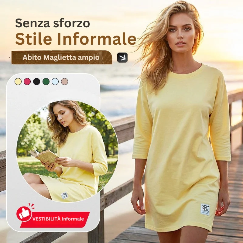 Sidsel - Elegante Abito T-Shirt Con Scollo Rotondo - Image 11
