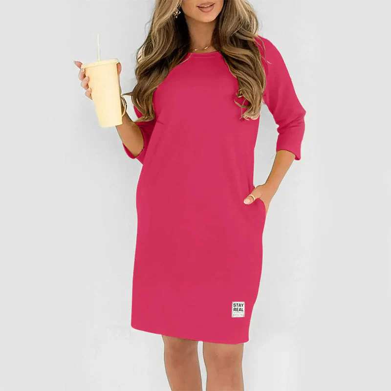 Sidsel - Elegante Abito T-Shirt Con Scollo Rotondo - Image 2