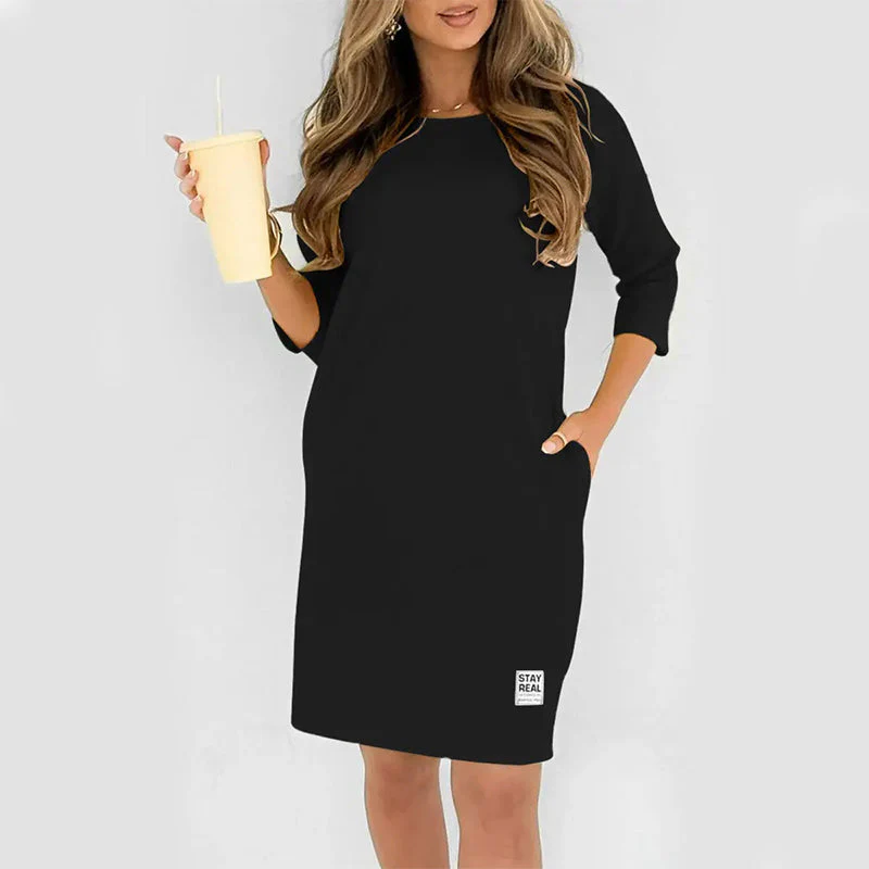 Sidsel - Elegante Abito T-Shirt Con Scollo Rotondo - Image 3