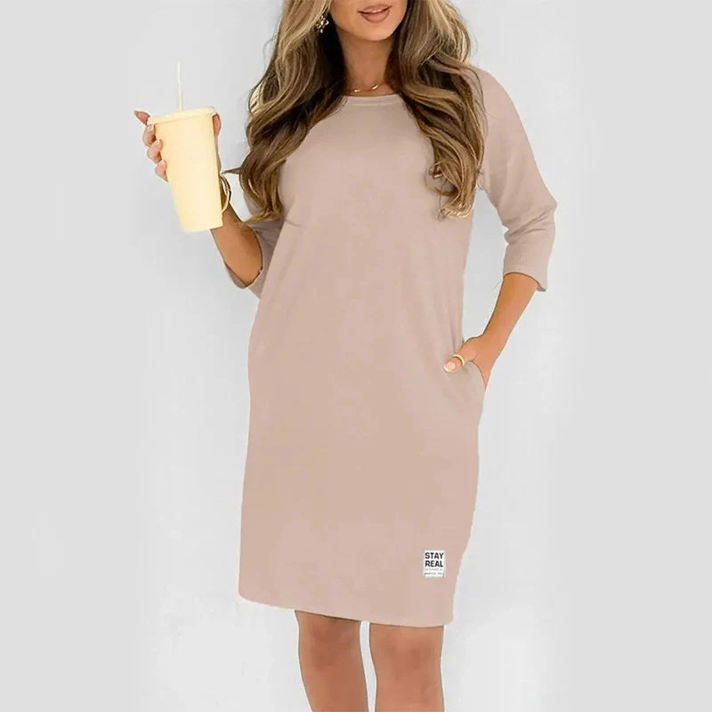 Sidsel - Elegante Abito T-Shirt Con Scollo Rotondo - Image 6
