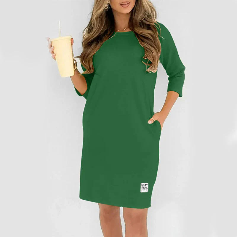 Sidsel - Elegante Abito T-Shirt Con Scollo Rotondo - Image 7