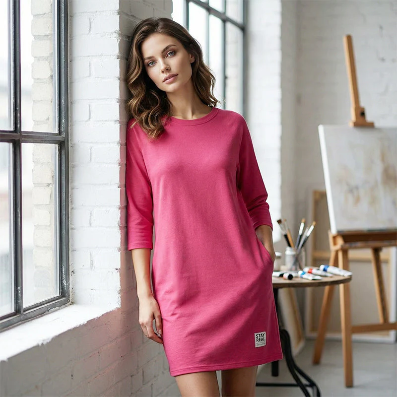 Sidsel - Elegante Abito T-Shirt Con Scollo Rotondo - Image 8