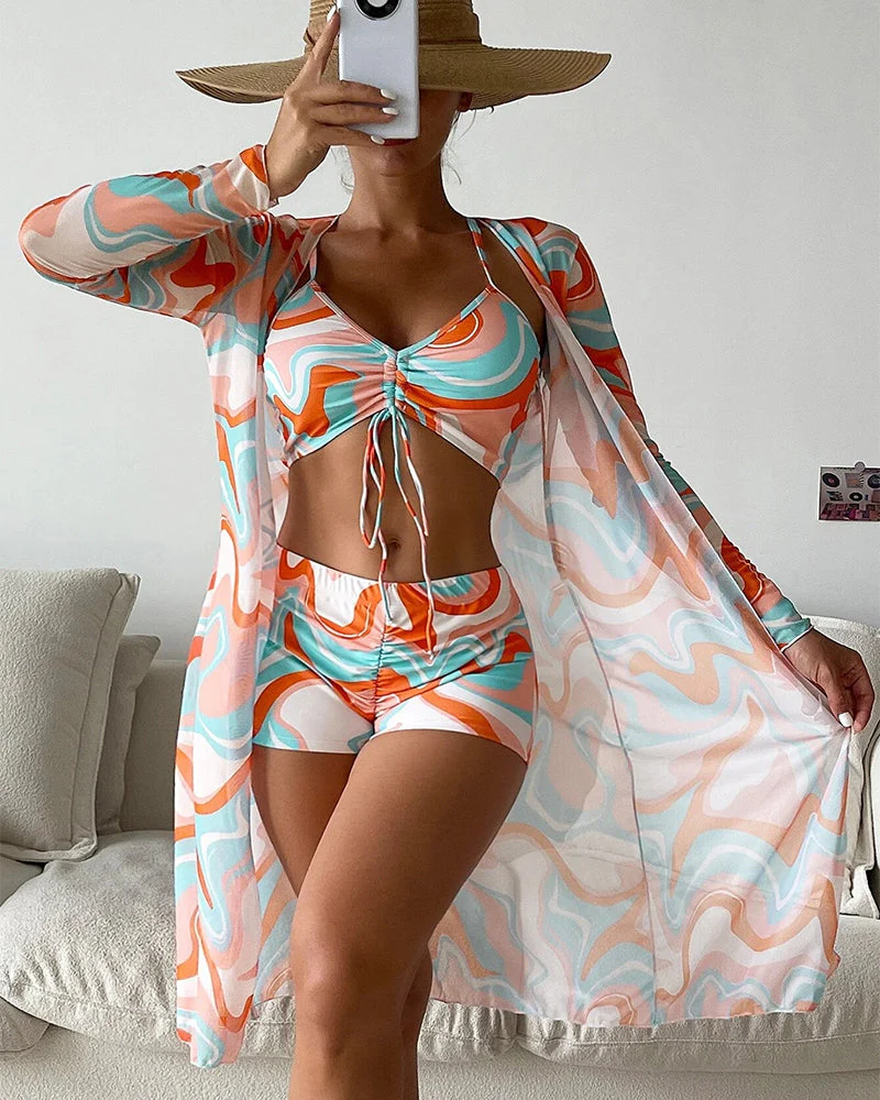 Silvija - Set Bikini Stampato Da 3 Pezzi