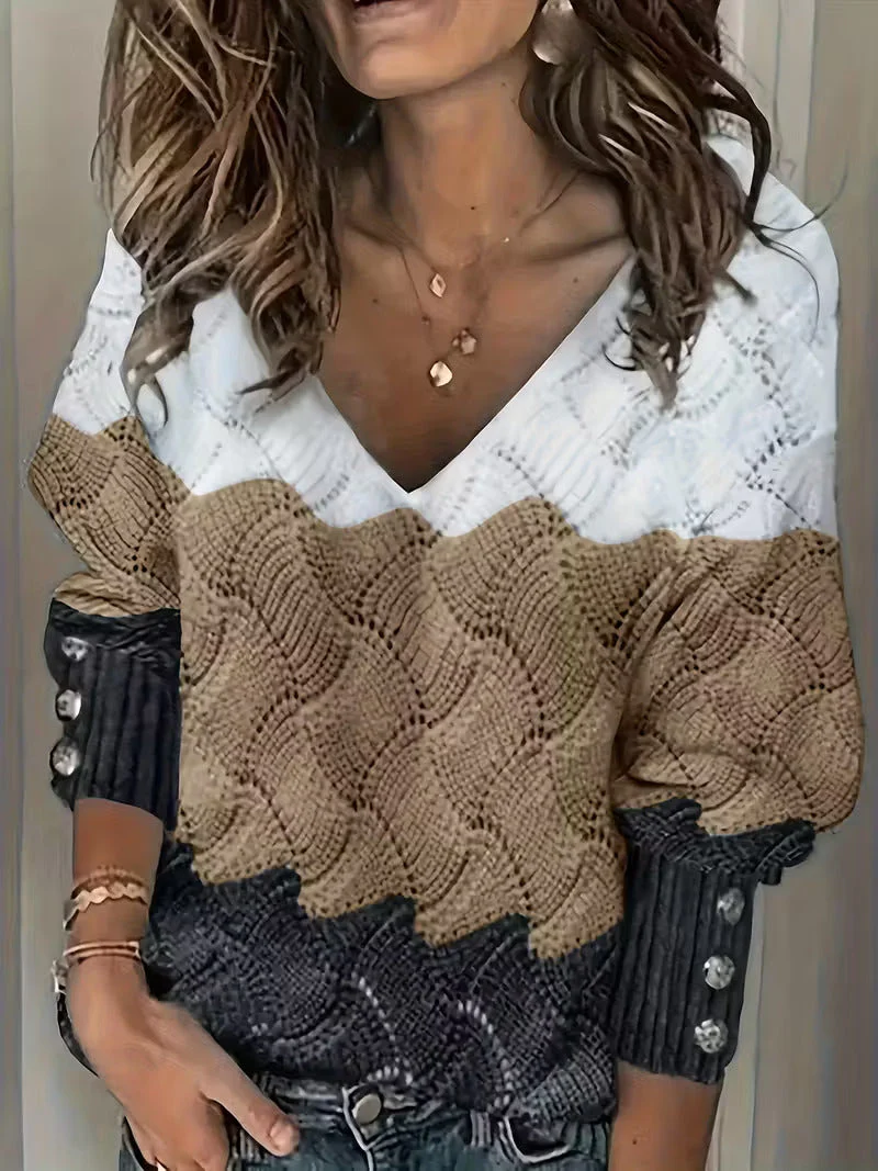 Sinara - Elegante Maglione Con Scollo A V E Maniche Lunghe - Image 6