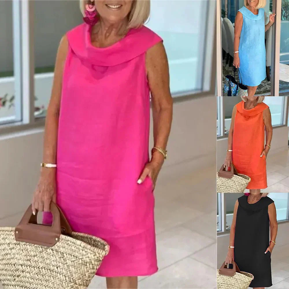 Sinja - Abito Moda In Cotone e Lino - Image 7