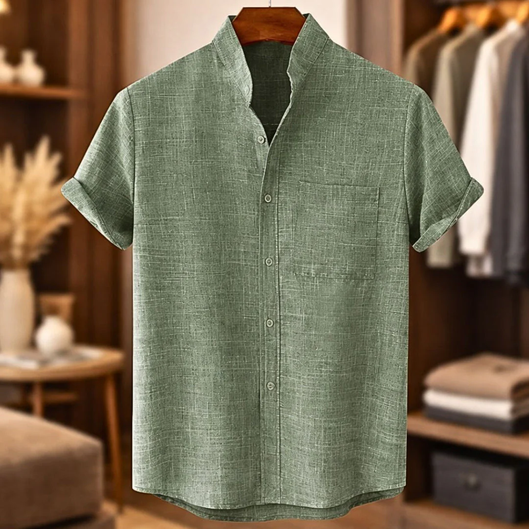 Sinzer - Camicia In Lino a Maniche Corte - Image 2