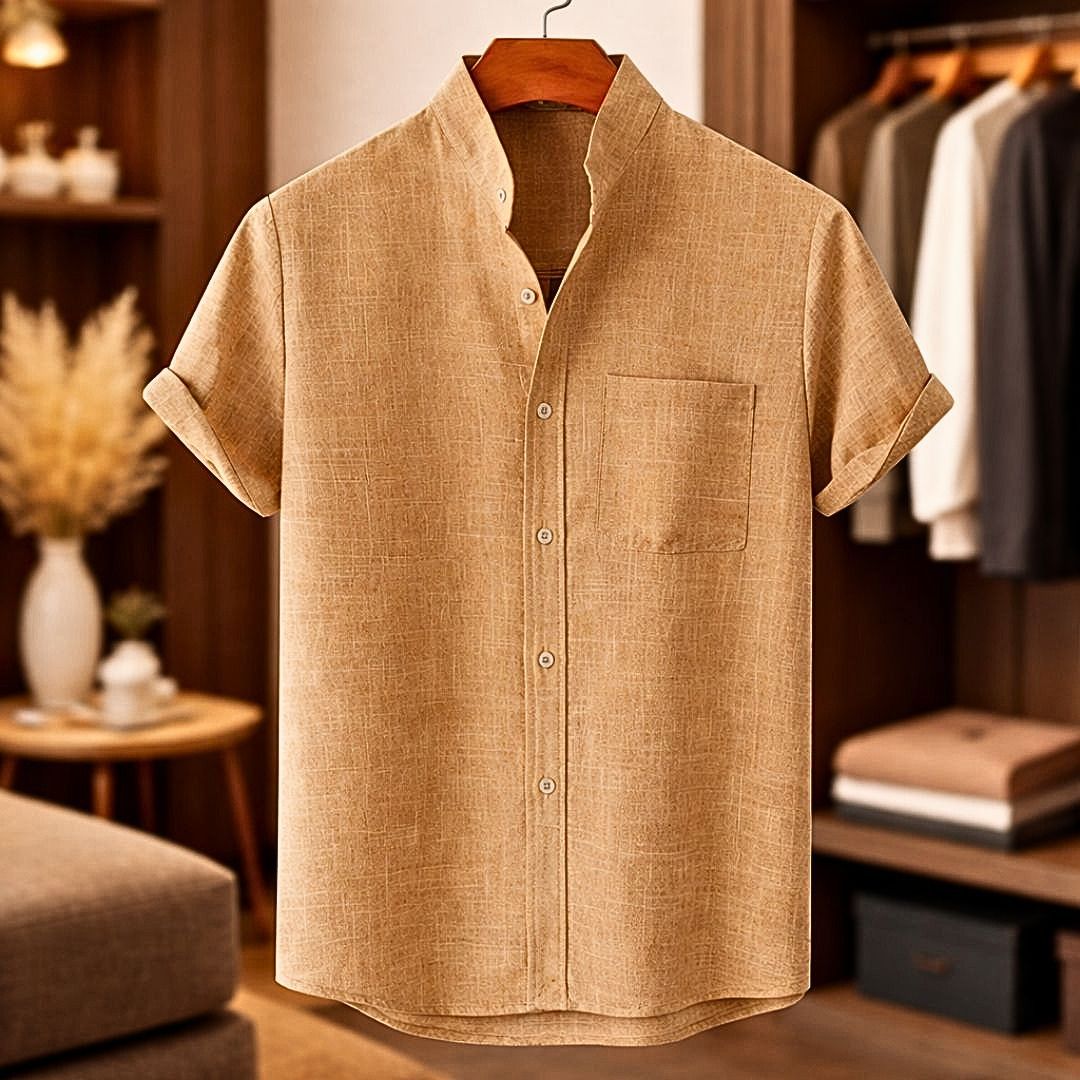Sinzer - Camicia In Lino a Maniche Corte - Image 3