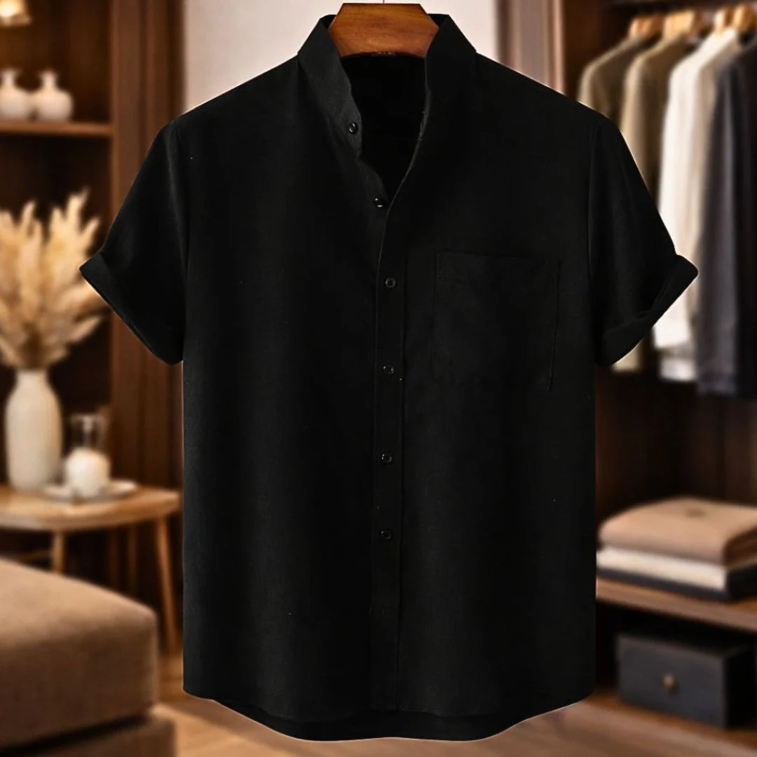 Sinzer - Camicia In Lino a Maniche Corte - Image 5