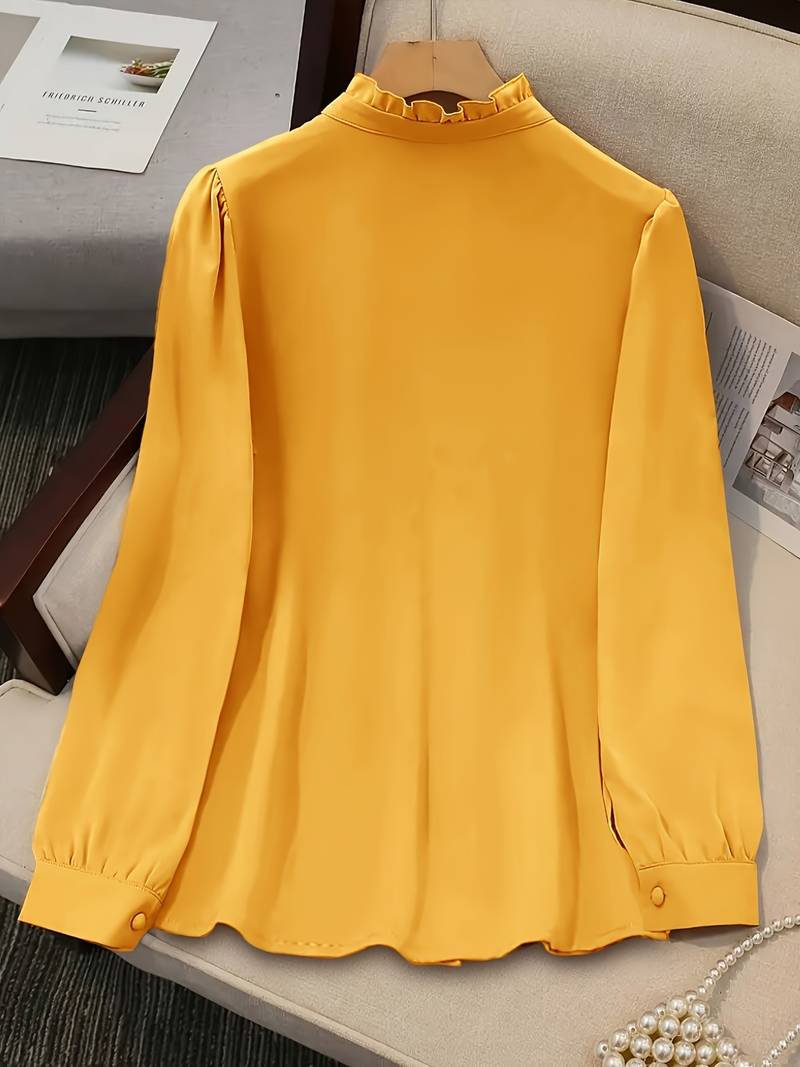 Sivanah - Elegante Camicia Con Abbottonatura e Volant Con Drappeggio - Image 12