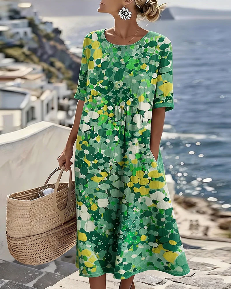 Sivena - Elegante Abito Ampio Stampato - Image 2