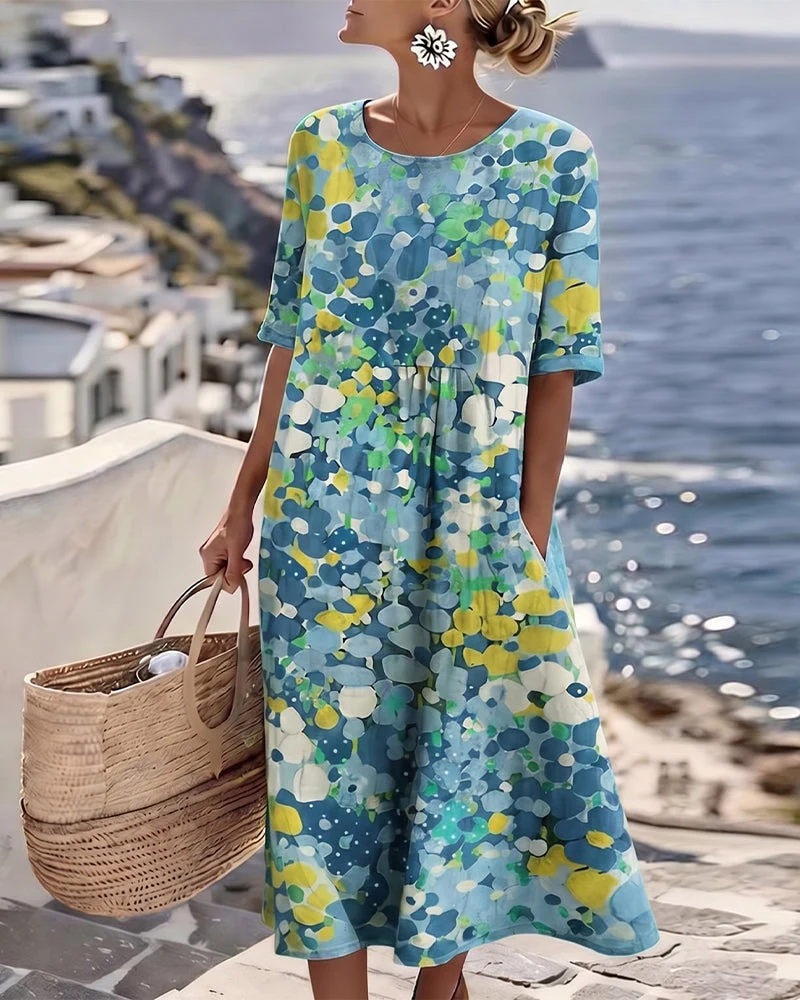 Sivena - Elegante Abito Ampio Stampato - Image 3