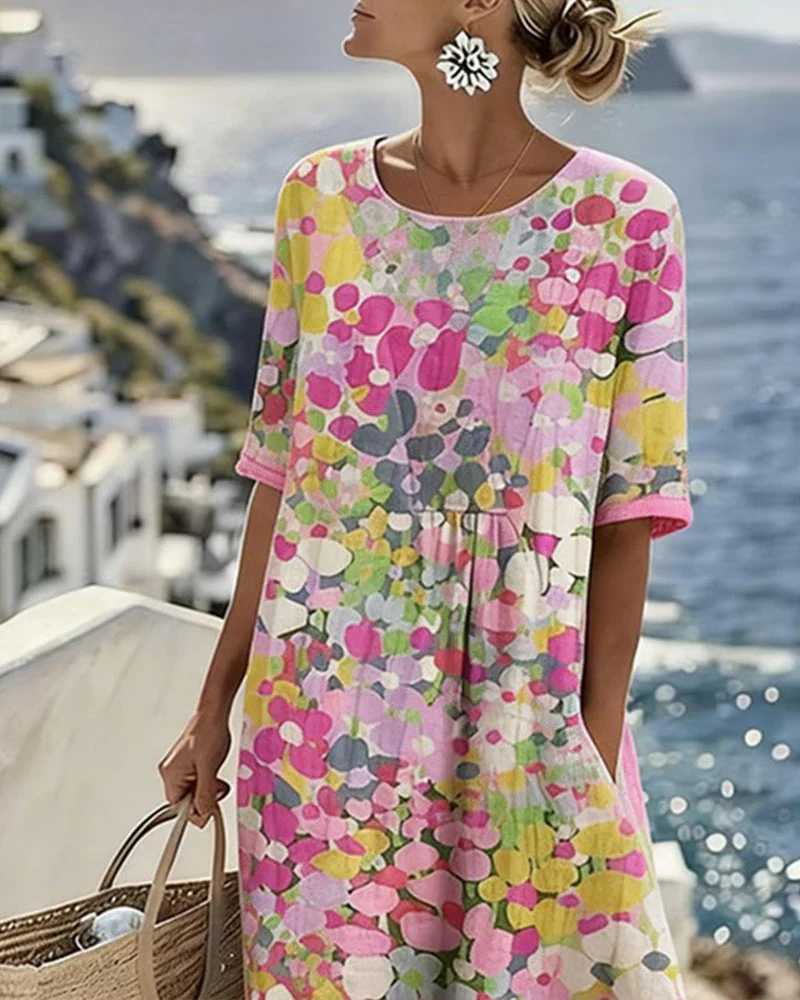 Sivena - Elegante Abito Ampio Stampato - Image 4