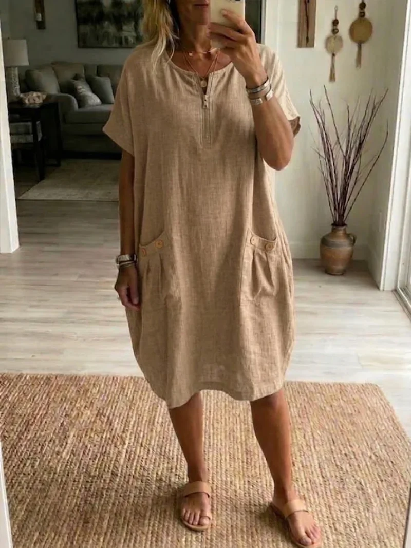 Slavka - Abito Midi Con Tasche e Cerniera - Image 4