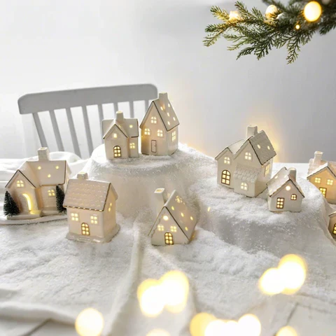 SnowLume - Set Decorativo Natalizio In Ceramica Con Luci LED - Image 9