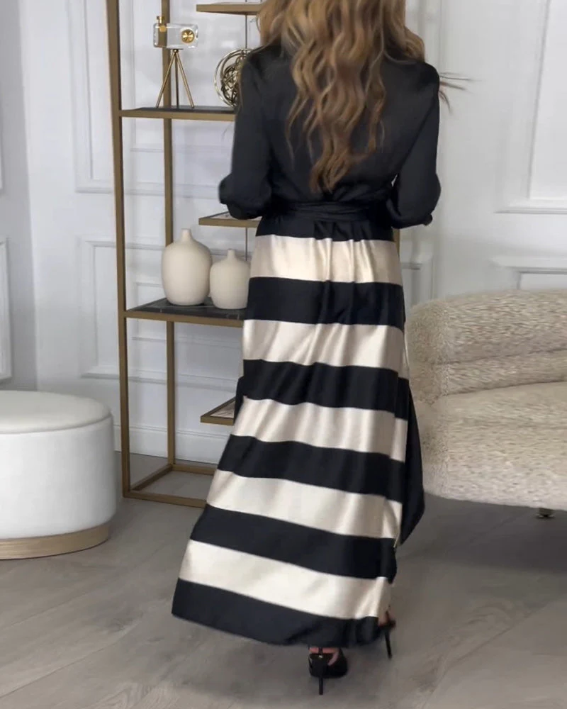 Sophie - Abito Elegante a Righe - Image 11