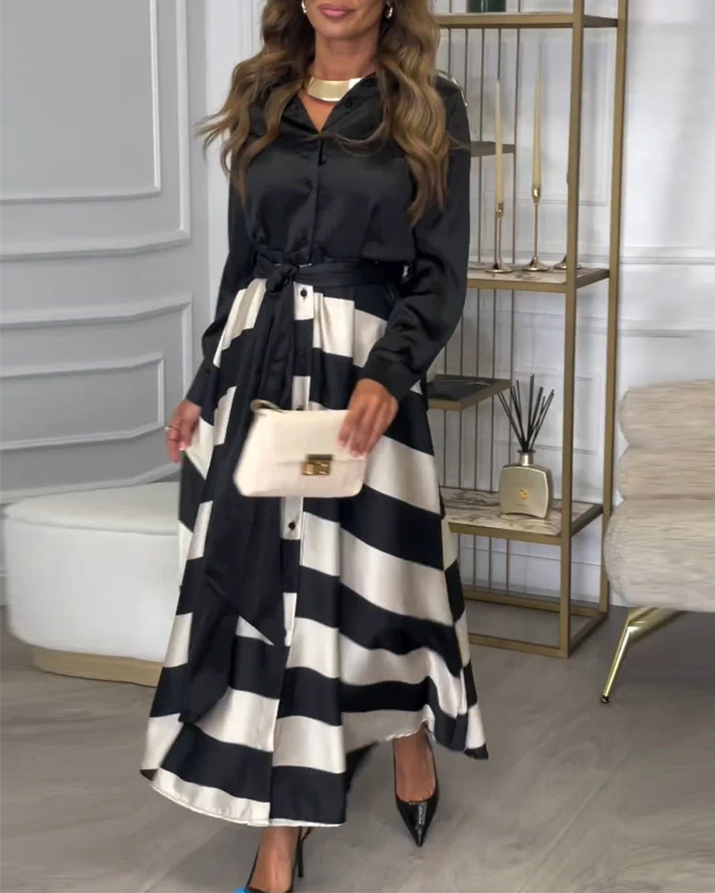 Sophie - Abito Elegante a Righe - Image 14