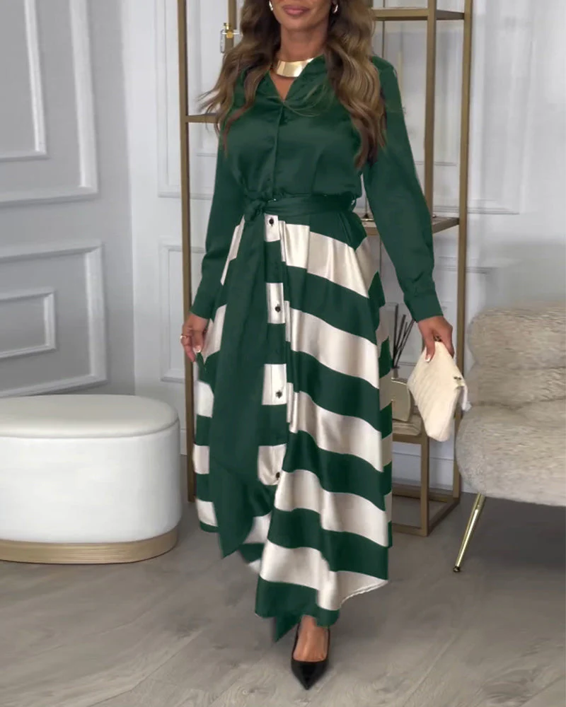 Sophie - Abito Elegante a Righe - Image 15