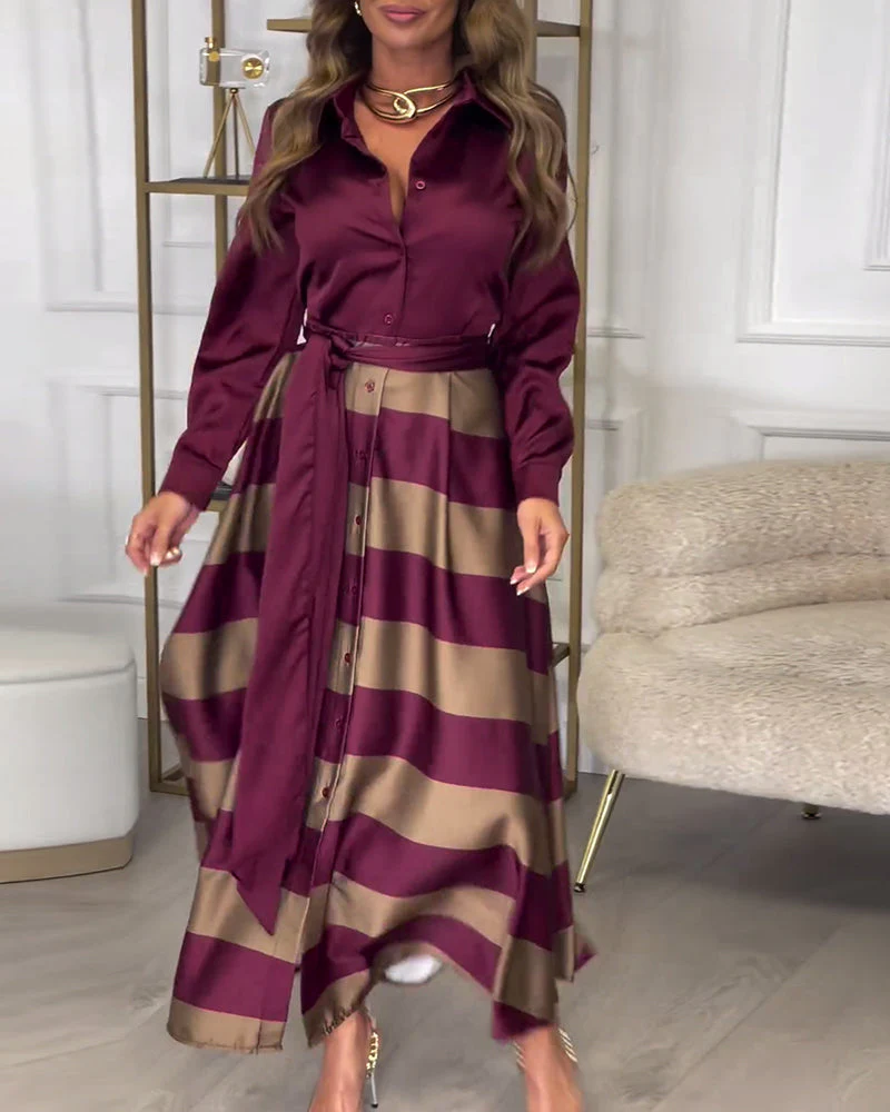 Sophie - Abito Elegante a Righe - Image 5
