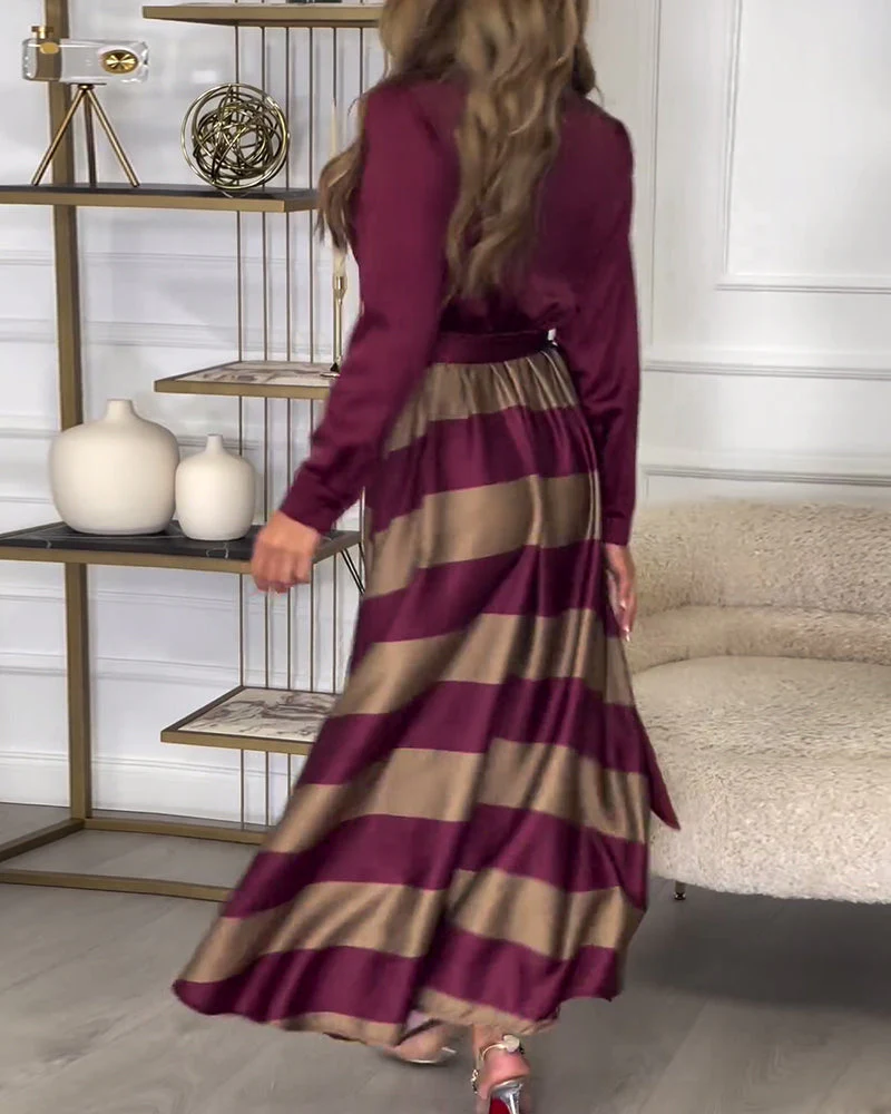 Sophie - Abito Elegante a Righe - Image 6