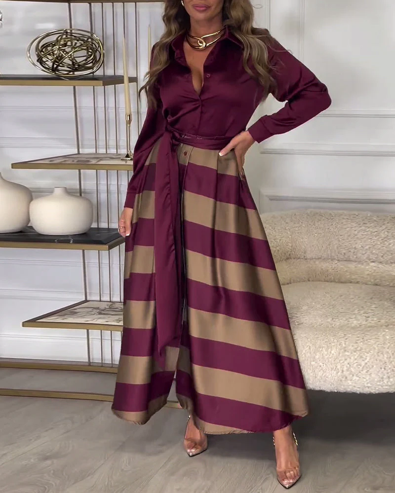 Sophie - Abito Elegante a Righe - Image 7