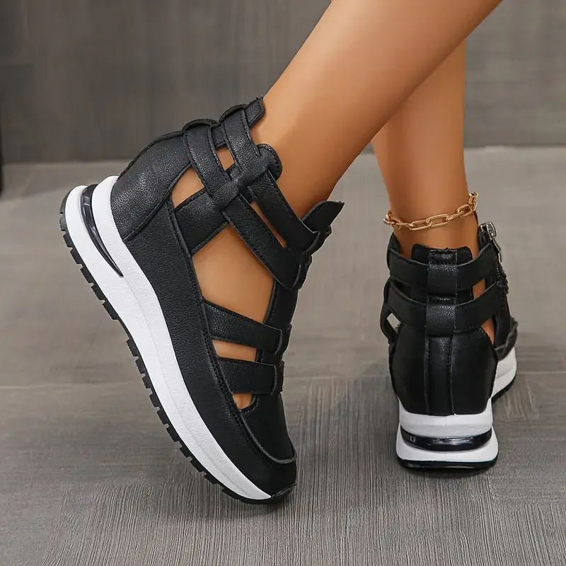 Souad - Elegante Leggero Wedge Sandalo Con Laterale Cerniera - Image 3