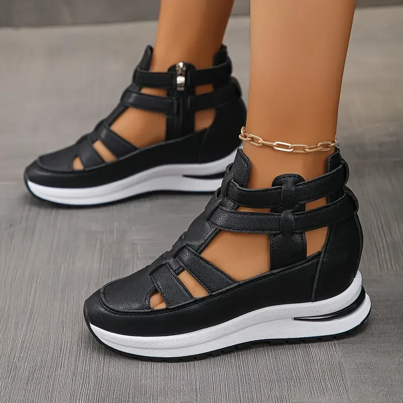 Souad - Elegante Leggero Wedge Sandalo Con Laterale Cerniera - Image 5