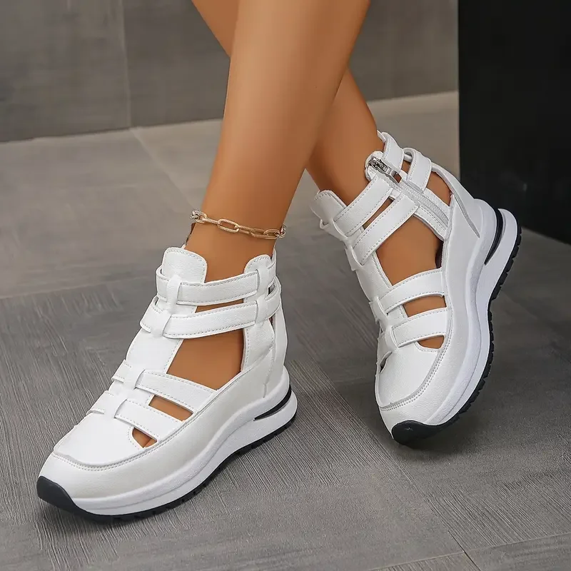 Souad - Elegante Leggero Wedge Sandalo Con Laterale Cerniera - Image 7