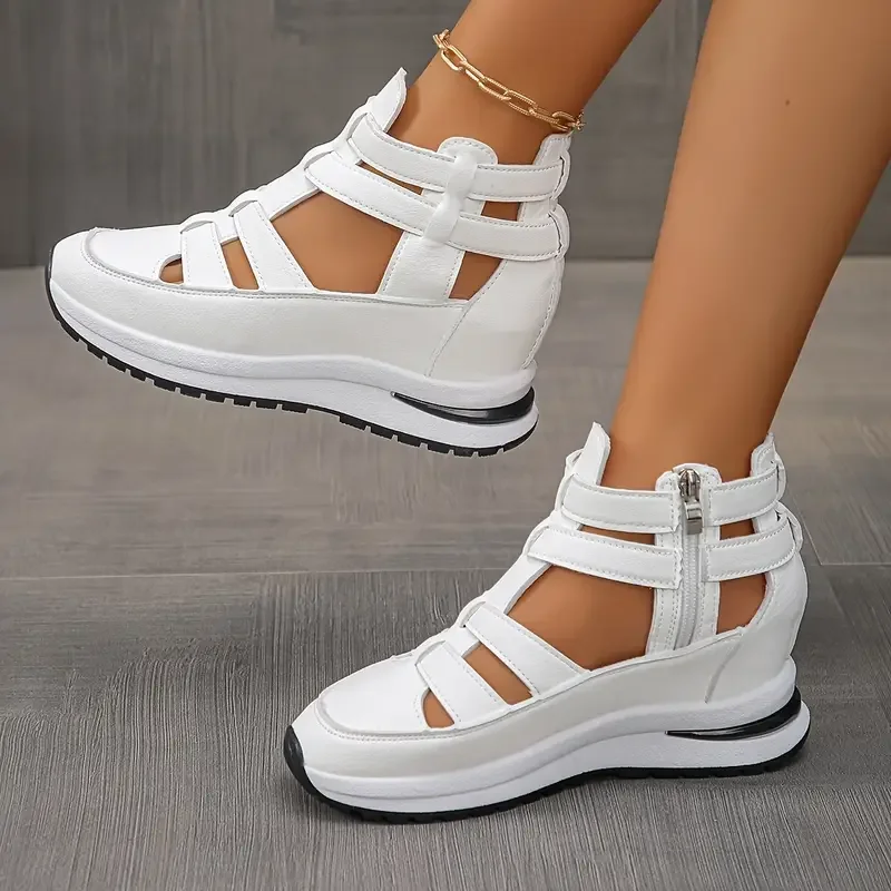 Souad - Elegante Leggero Wedge Sandalo Con Laterale Cerniera - Image 9