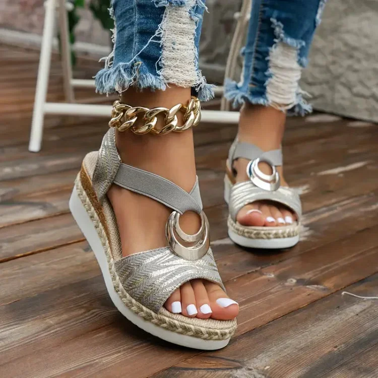 Soultana - Sandalo Con Zeppa In Pelle Elegante
