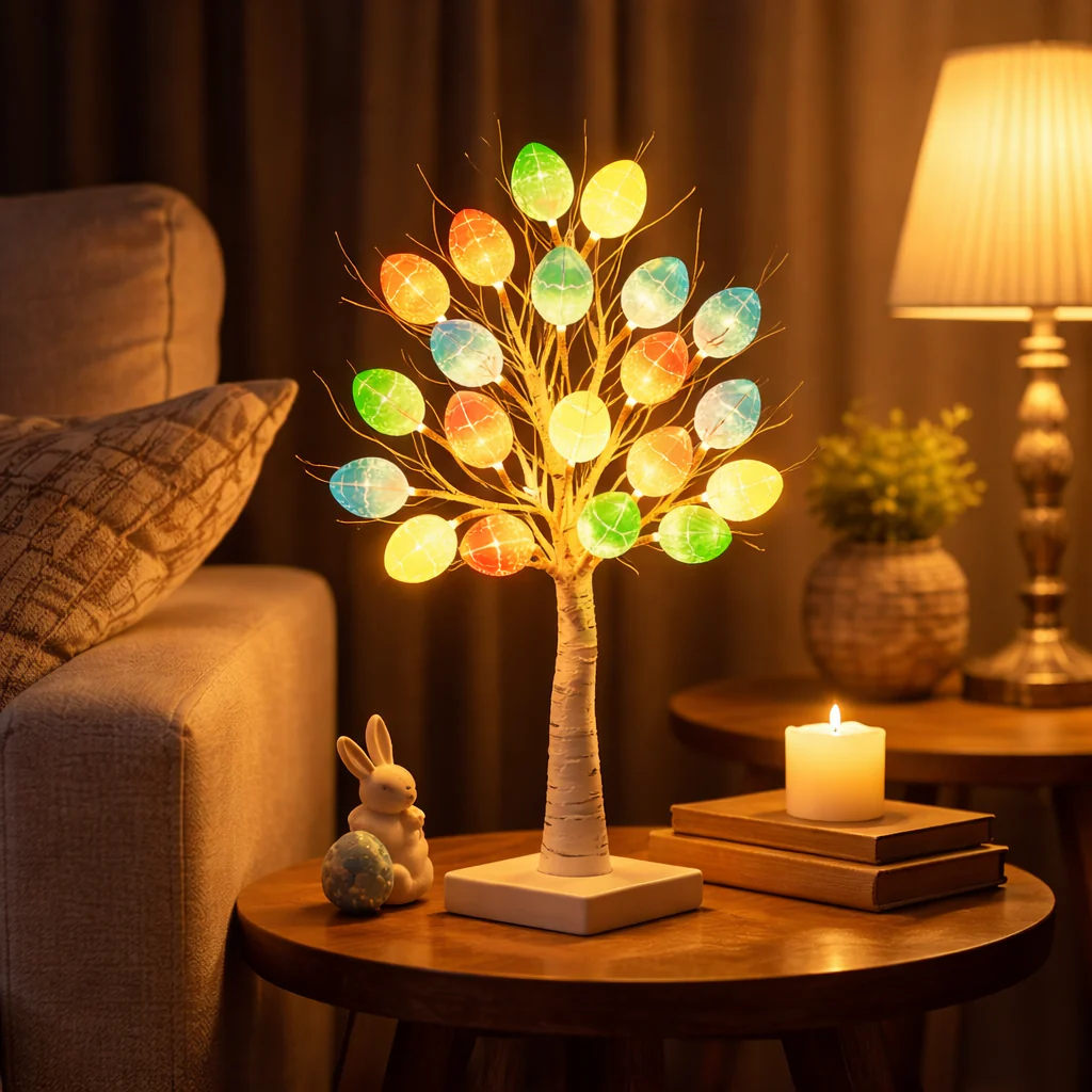 SpringAura - Albero di Pasqua Con luci LED Colorate Per Decorazioni Festive in Casa - Image 5