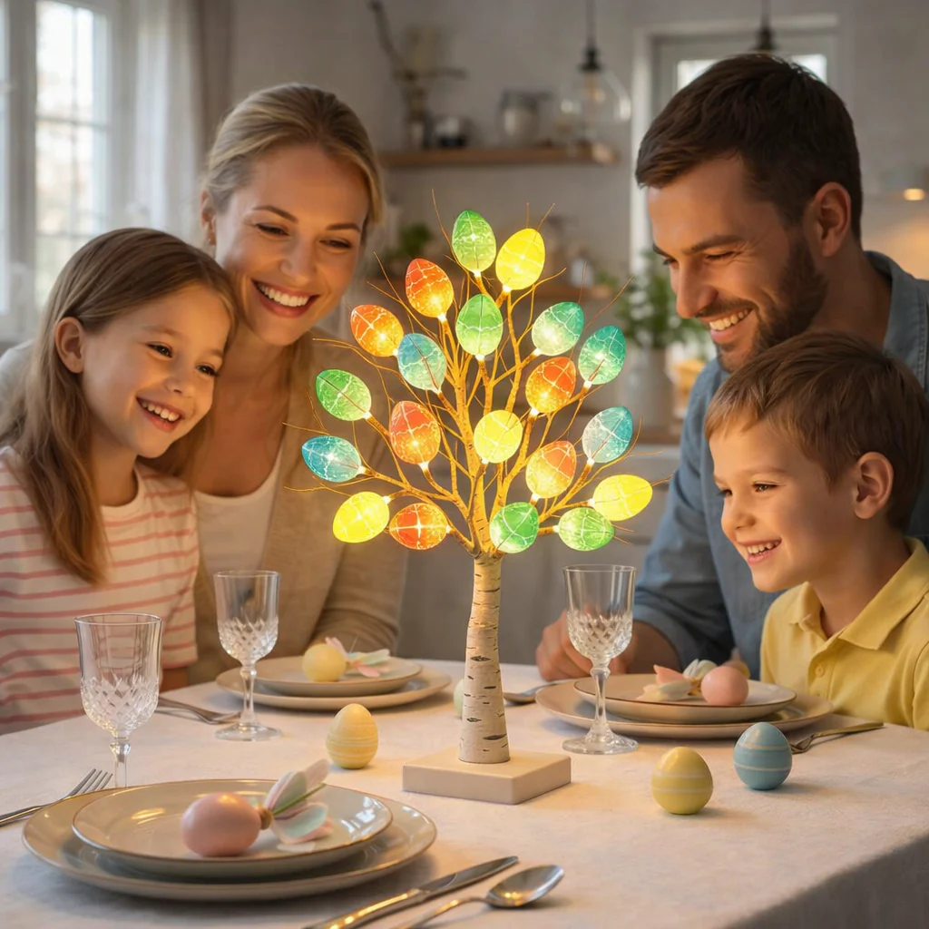 SpringAura - Albero di Pasqua Con luci LED Colorate Per Decorazioni Festive in Casa - Image 7