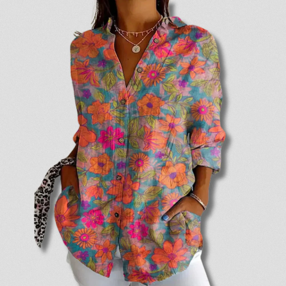 Stefanee - Camicia Floreale a Maniche Lunghe - Image 2