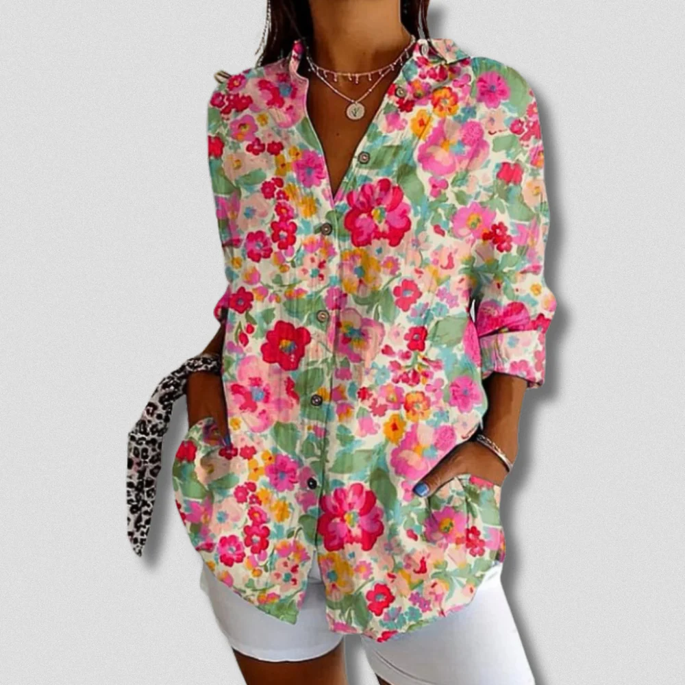 Stefanee - Camicia Floreale a Maniche Lunghe - Image 4