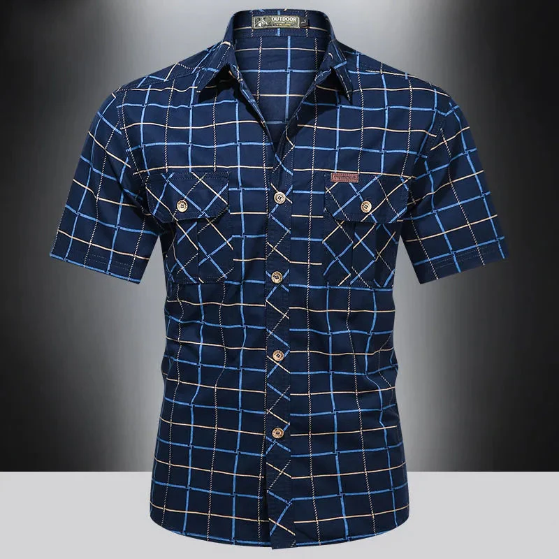 Steinar - Elegante Camicia A Maniche Corte A Quadri