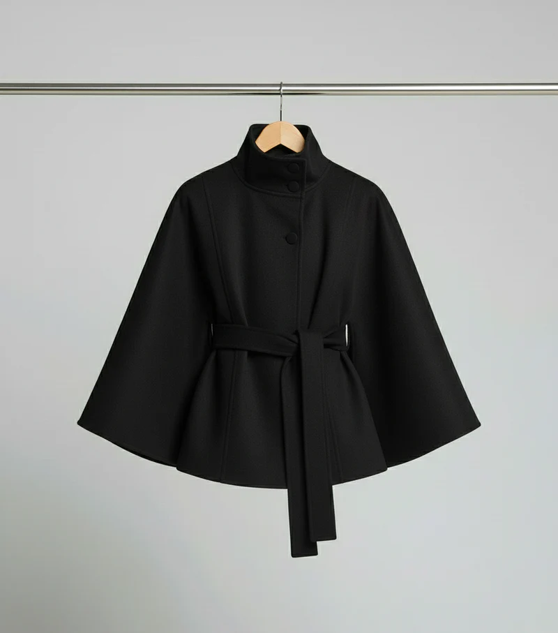 Stina - Cappotto Corto In Lana Con Cintura - Image 3