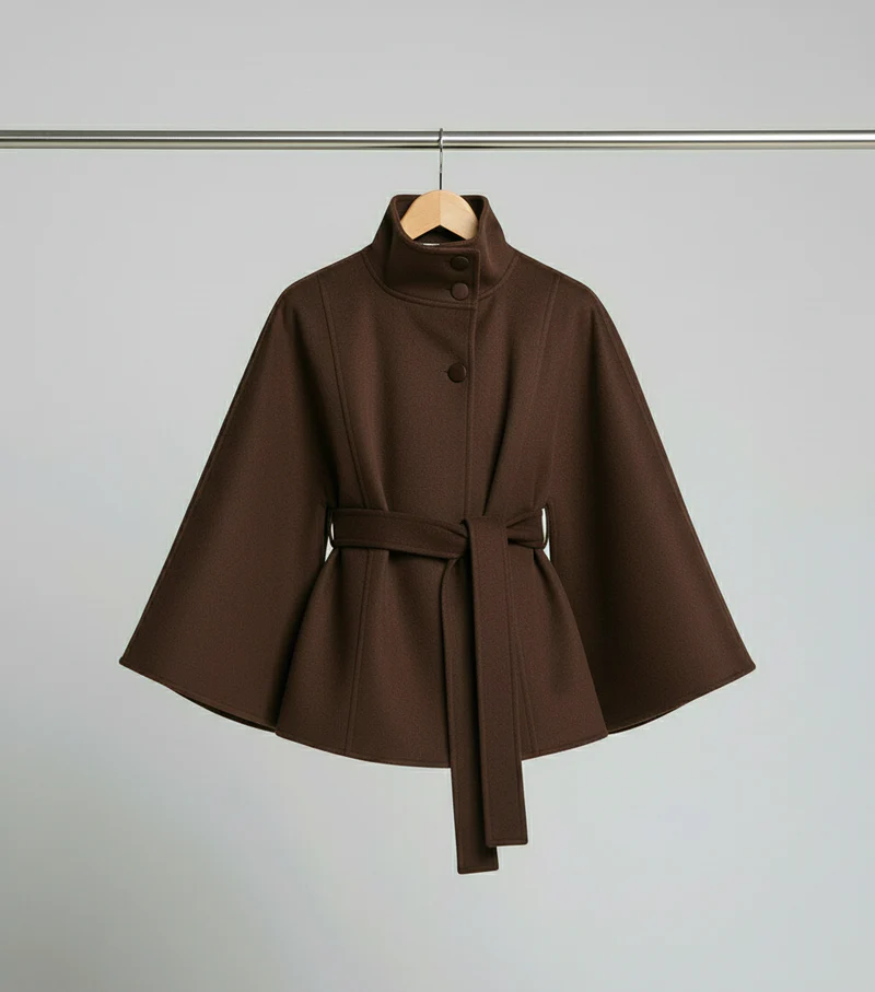 Stina - Cappotto Corto In Lana Con Cintura - Image 5