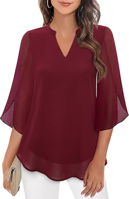 Styliani - Camicetta In Chiffon Con Scollo a V - Image 5